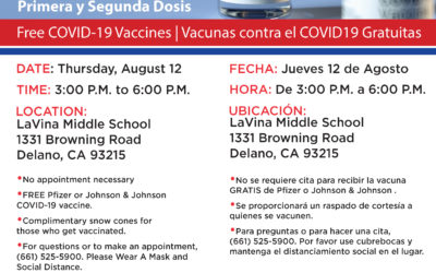 August 12: Delano Vaccination Clinic