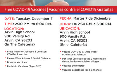December 7: Arvin Vaccination Clinic